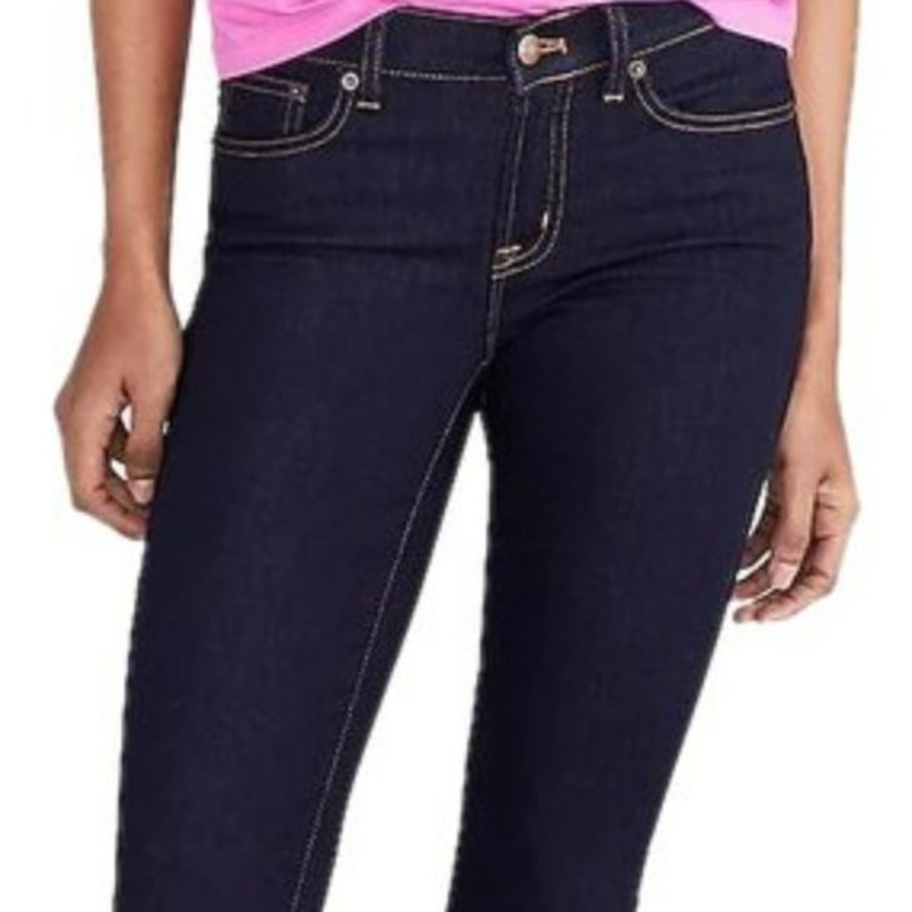 J CREW MERCANTILE W28 L28 Dark Wash Denim Blue Jeans Mid Rise Skinny Fit Stretch